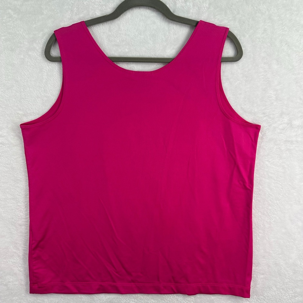 Chico's Size 3 Womens XL Tank Top Pink Scoop Neck Sleeveless Solid Stretch - Picture 2 of 7
